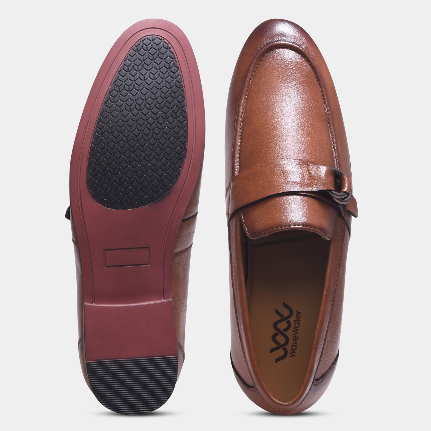 WAVEWALKER PUNCH Men Faux Leather Black Slip-On Loafers