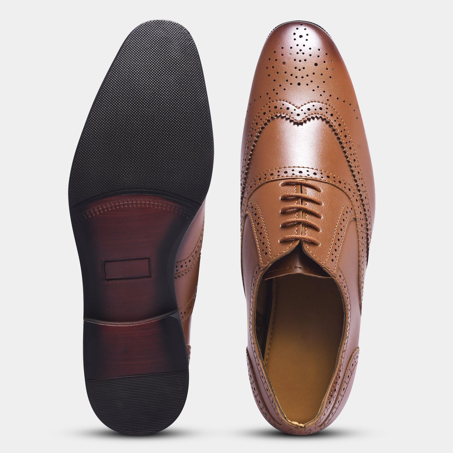 WAVEWALKER ALPHA Refined Craftsmanship Brown Lace-Up Brogue Shoes For Men