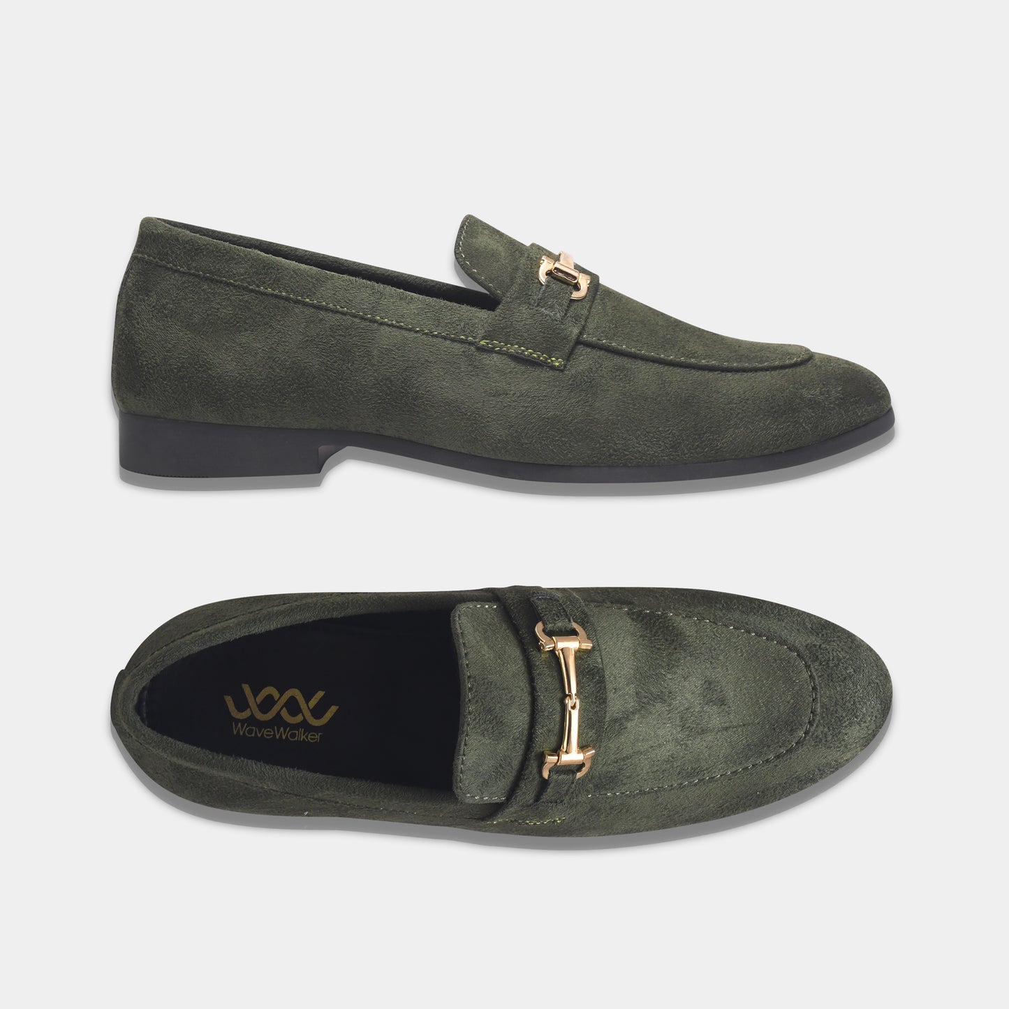 WAVEWALKER CRANE Men Black Classic Suede Loafers