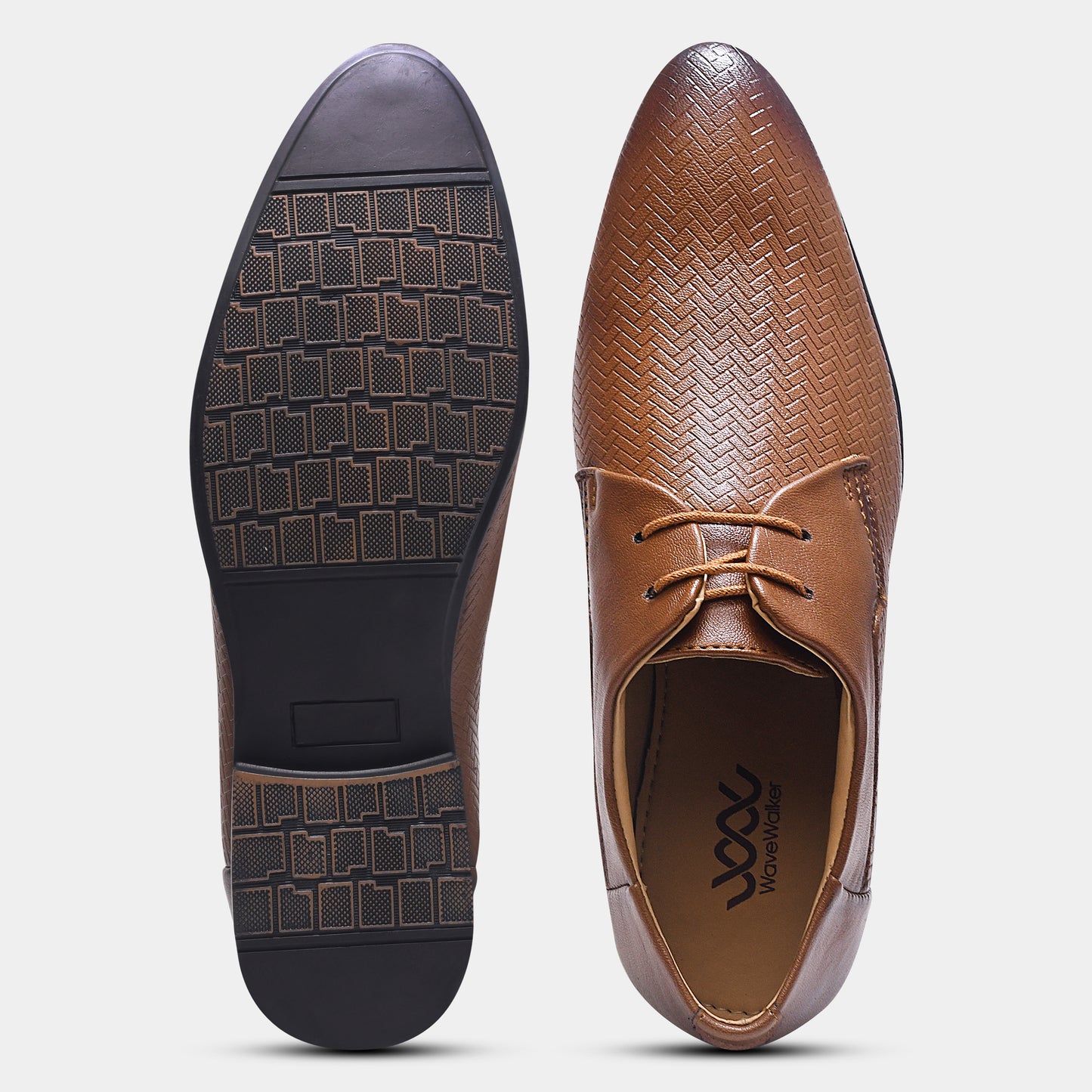 WAVEWALKER CREW Men Faux Leather Black Formal Lace-Ups Shoes