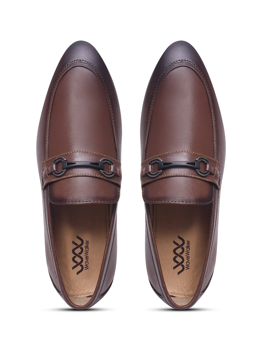 WAVEWALKER TINNY Men Black Leather Slip-On Loafers