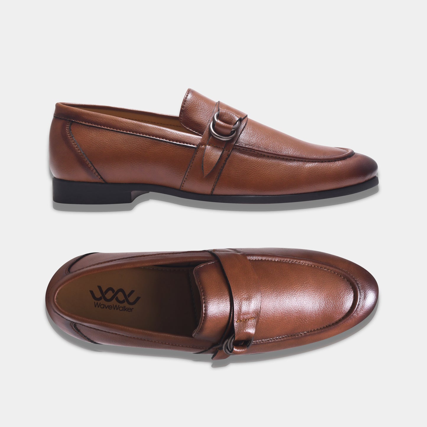 WAVEWALKER PUNCH Men Faux Leather Black Slip-On Loafers