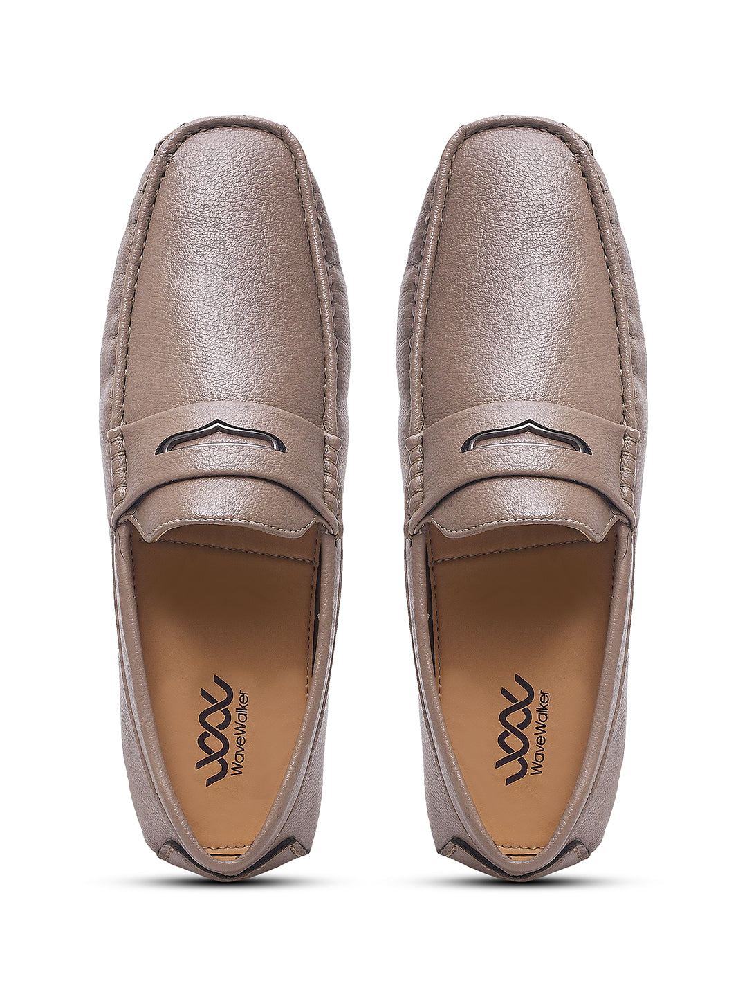 WAVEWALKER AERO Men Beige Faux Leather Slip-On Loafers