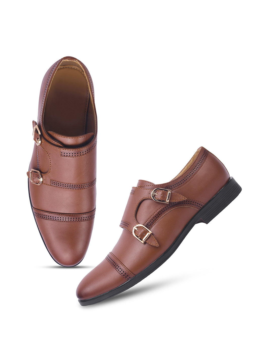 WAVEWALKER JAMES Men Premium Double Monk Strap Formal Shoes