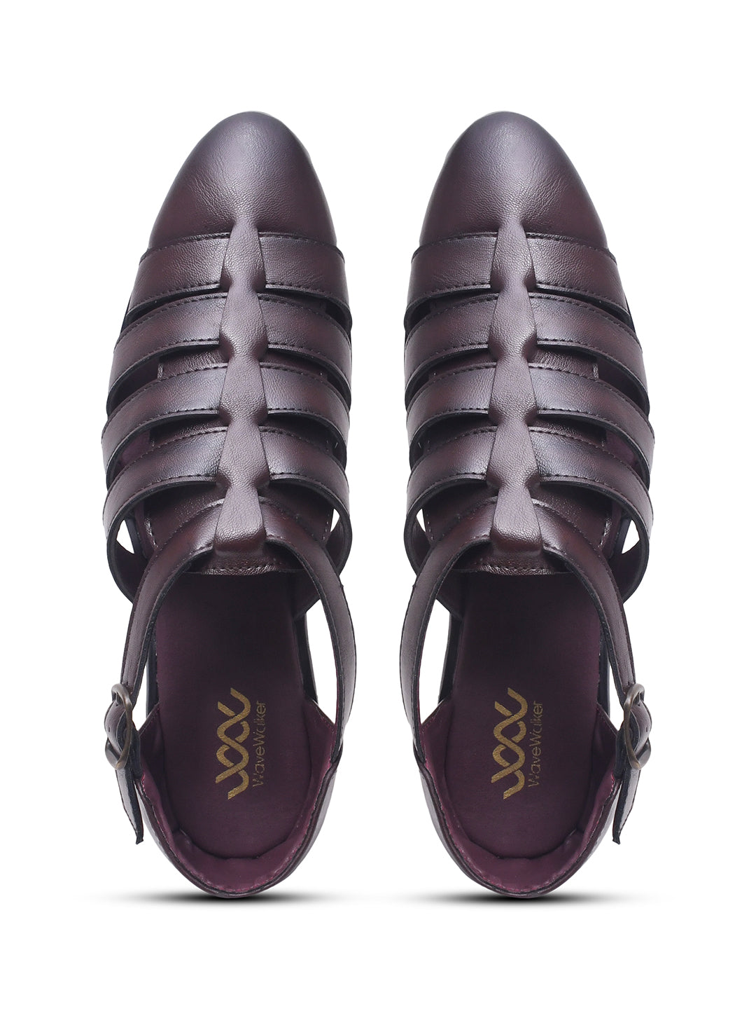 WAVEWALKER ROMAN Men Black Faux Leather Ethnic Sandal