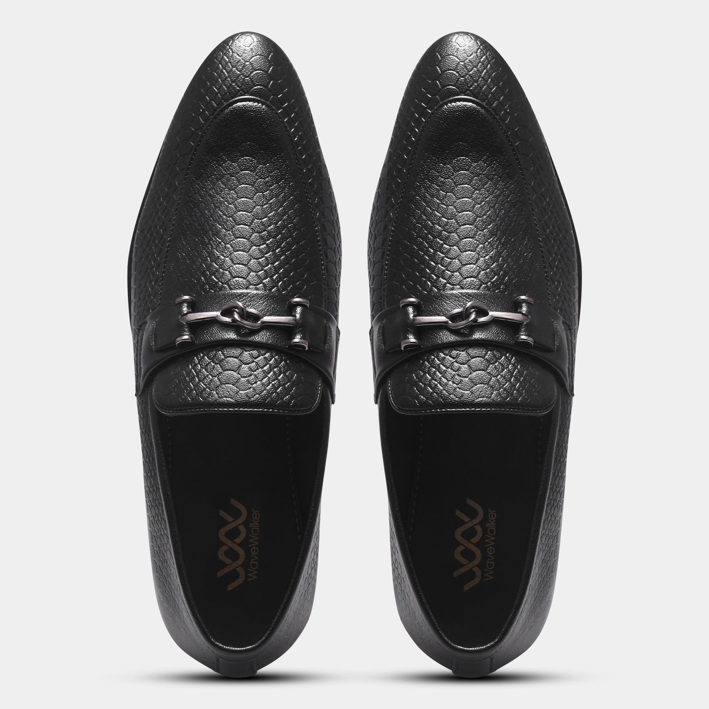 WAVEWALKER RELAX Men Faux Leather Black Slip-On Loafers