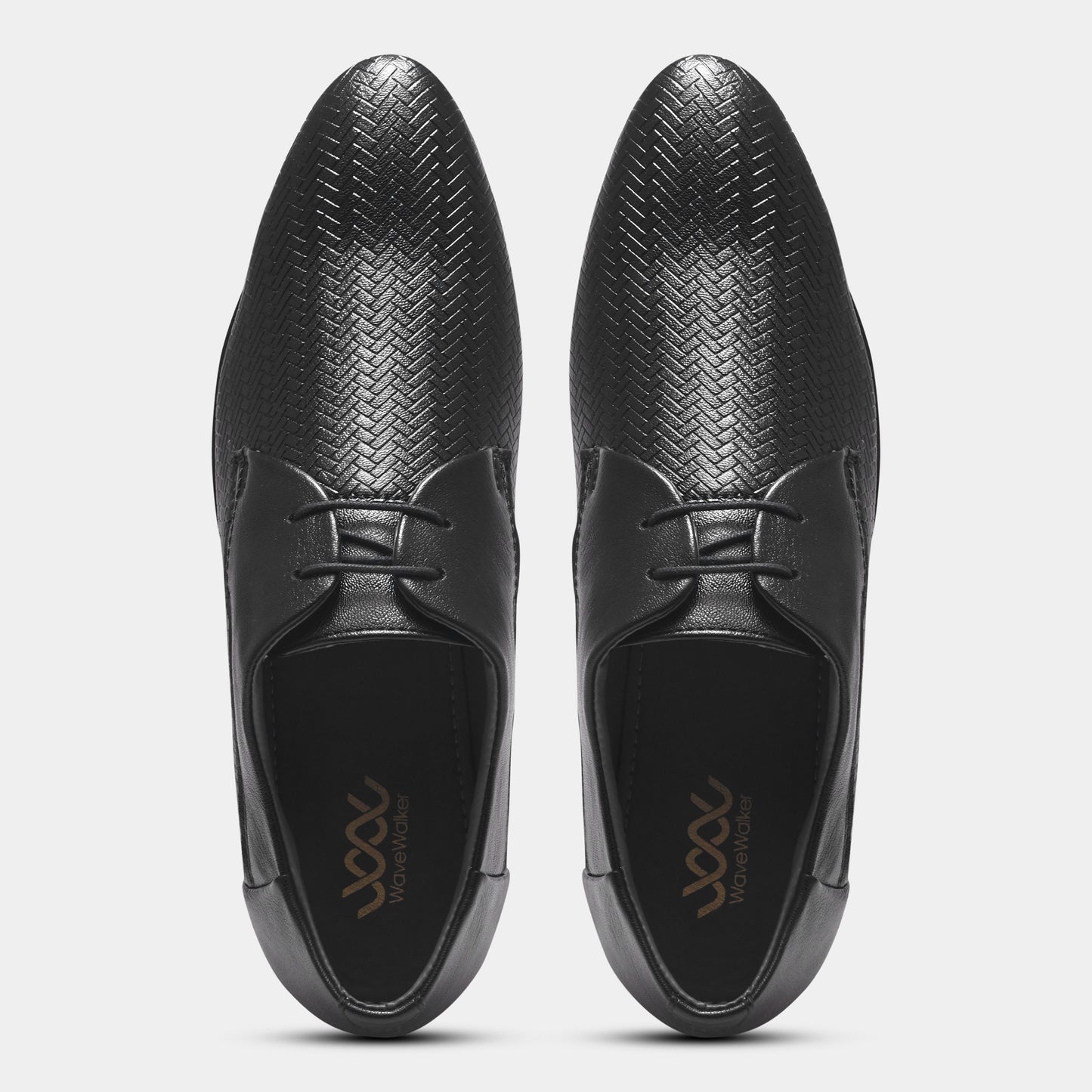 WAVEWALKER CREW Men Faux Leather Black Formal Lace-Ups Shoes