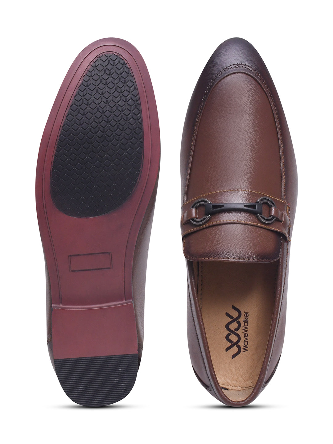 WAVEWALKER TINNY Men Black Leather Slip-On Loafers