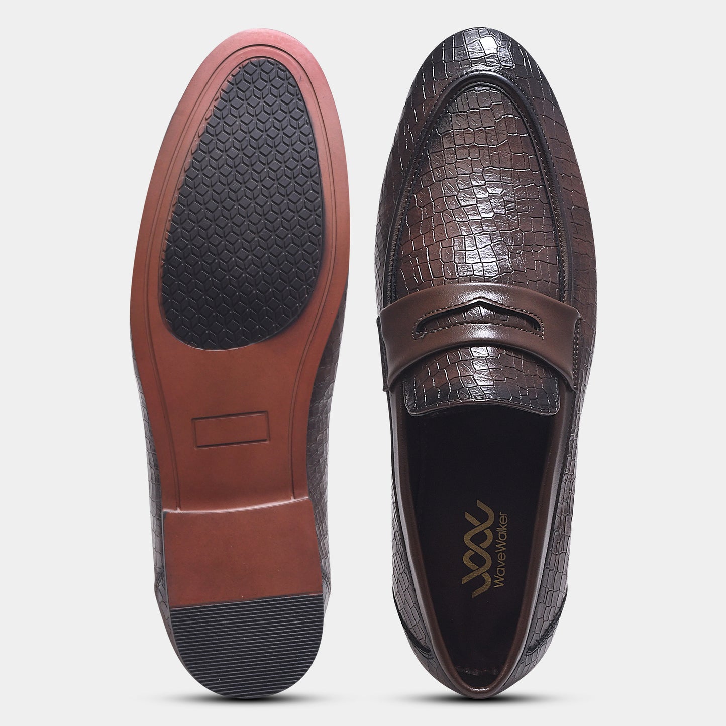 WAVEWALKER TWISTTER Men Faux Leather Black Slip-On Loafers