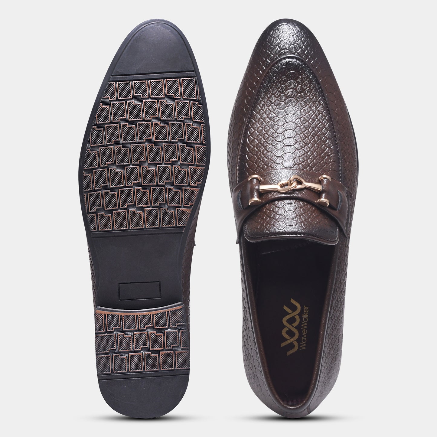 WAVEWALKER RELAX Men Faux Leather Black Slip-On Loafers