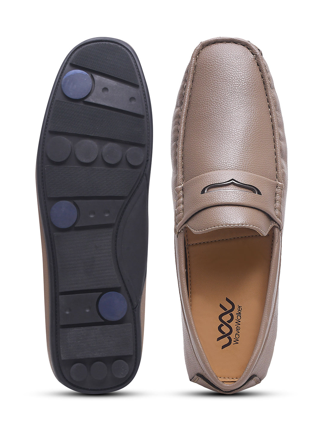 WAVEWALKER AERO Men Beige Faux Leather Slip-On Loafers