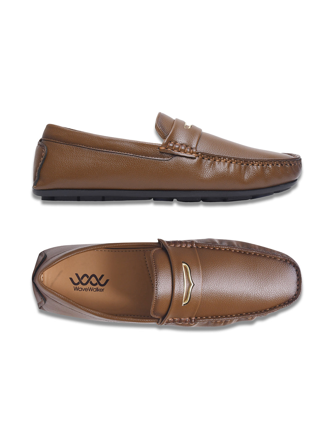 WAVEWALKER AERO Men Beige Faux Leather Slip-On Loafers