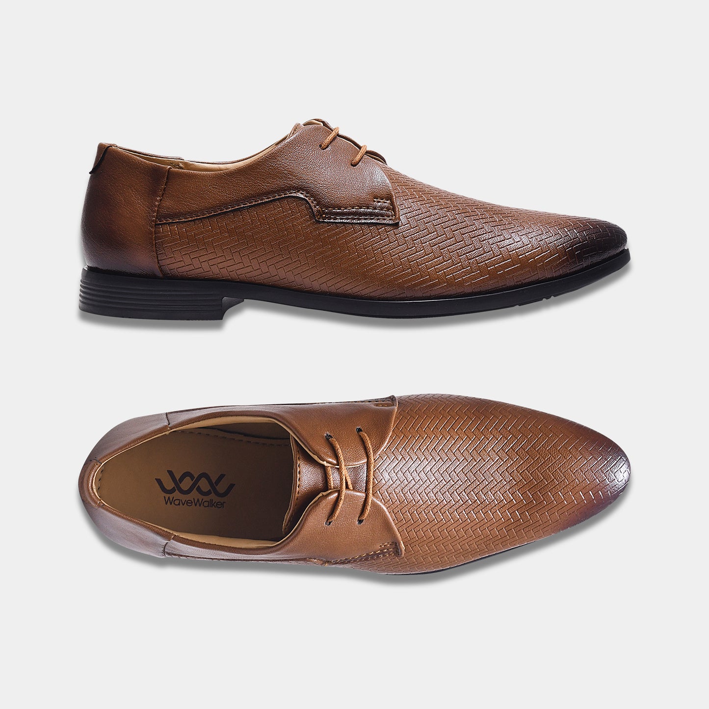 WAVEWALKER CREW Men Faux Leather Black Formal Lace-Ups Shoes