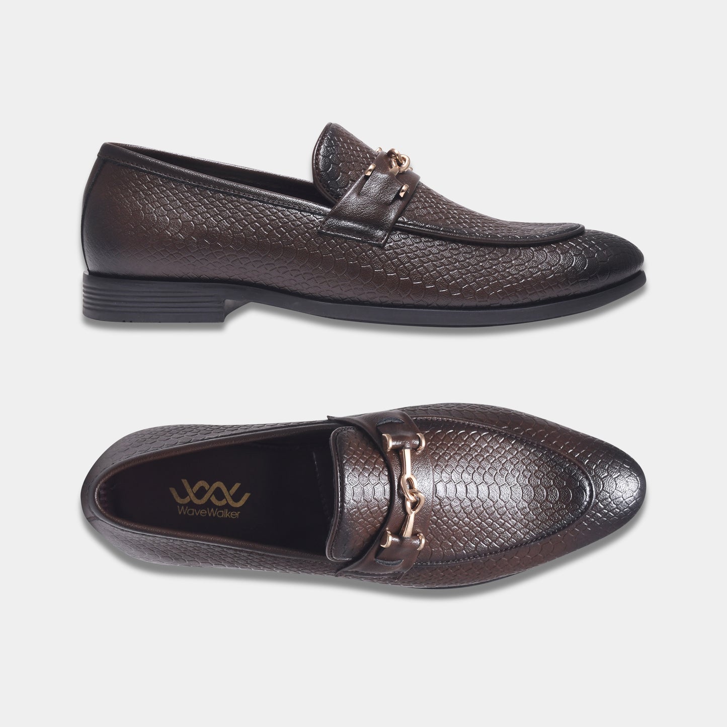 WAVEWALKER RELAX Men Faux Leather Black Slip-On Loafers