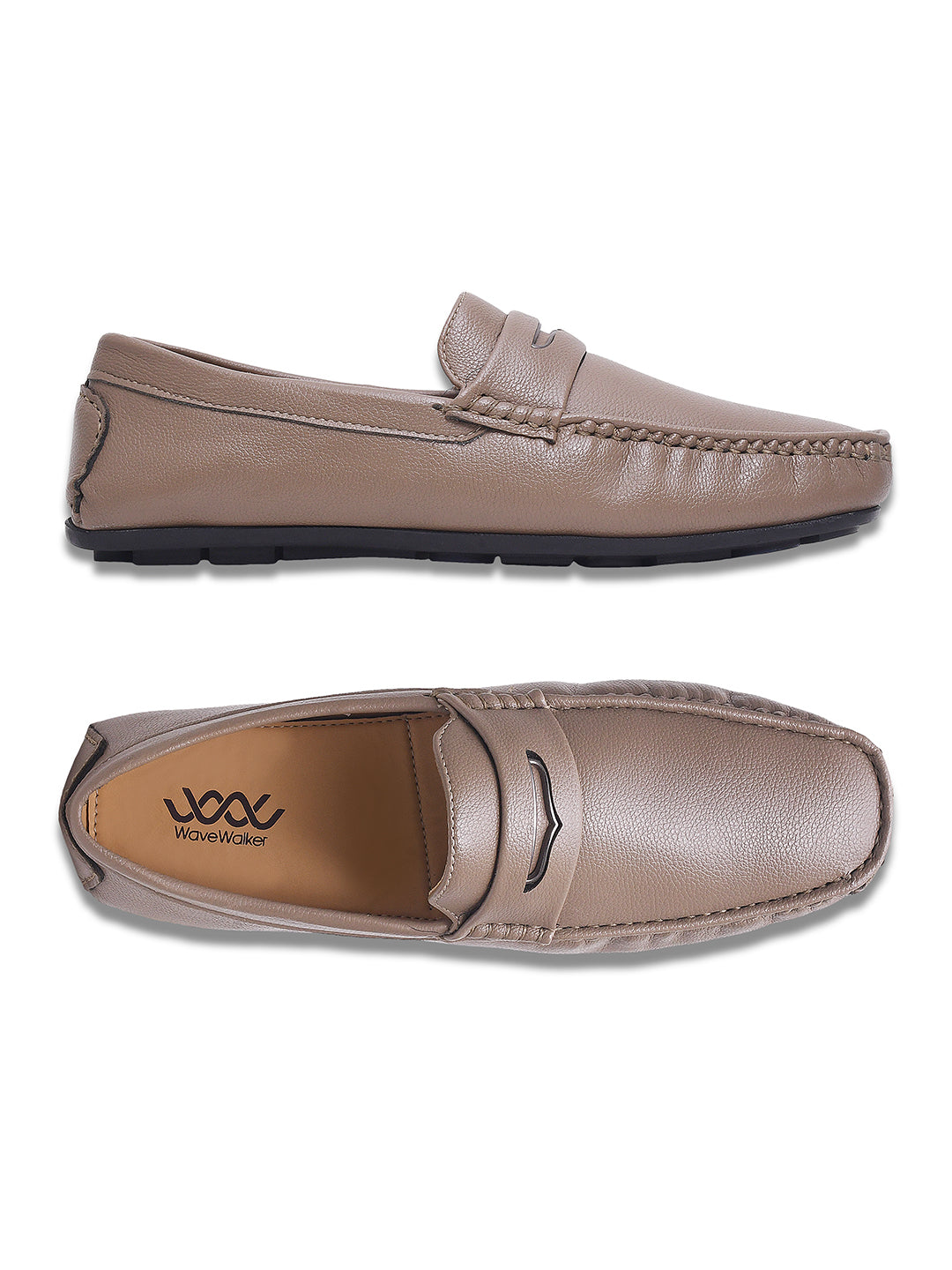 WAVEWALKER AERO Men Beige Faux Leather Slip-On Loafers