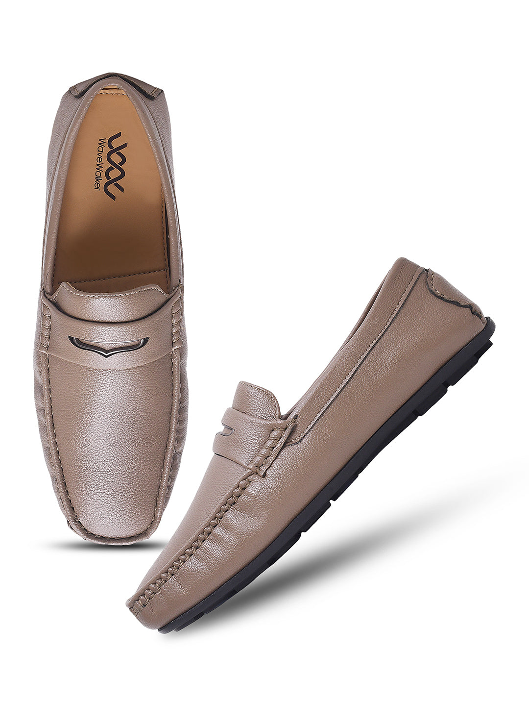 WAVEWALKER AERO Men Beige Faux Leather Slip-On Loafers