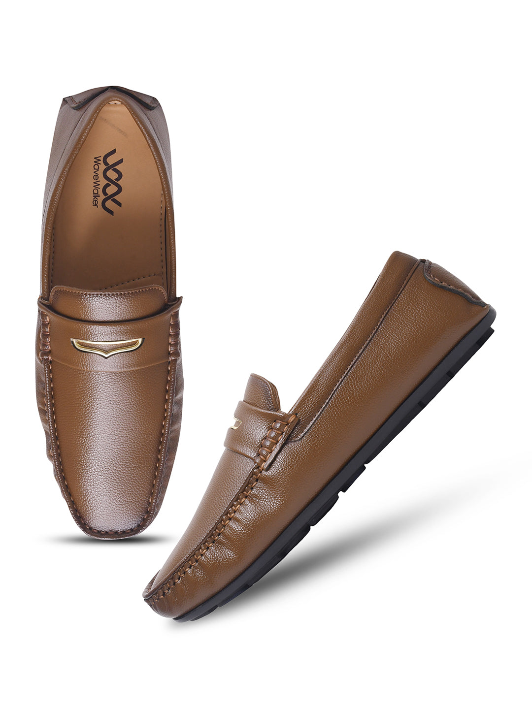 WAVEWALKER AERO Men Beige Faux Leather Slip-On Loafers