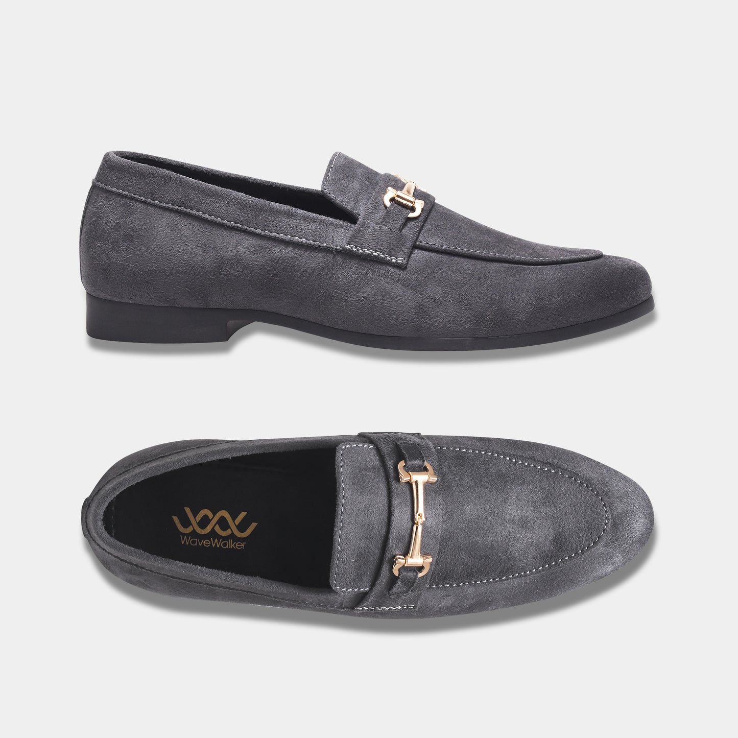 WAVEWALKER CRANE Men Black Classic Suede Loafers