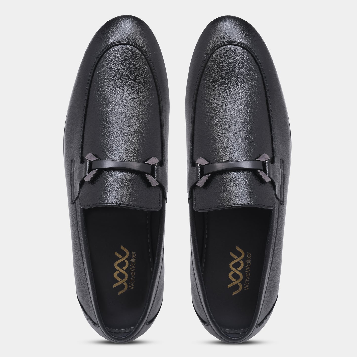 WAVEWALKER AMAZE Men Faux Leather Black Slip-On Loafers