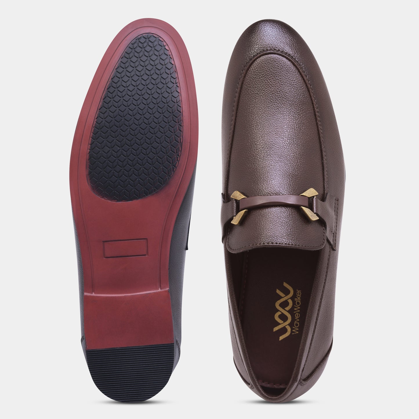 WAVEWALKER AMAZE Men Faux Leather Black Slip-On Loafers