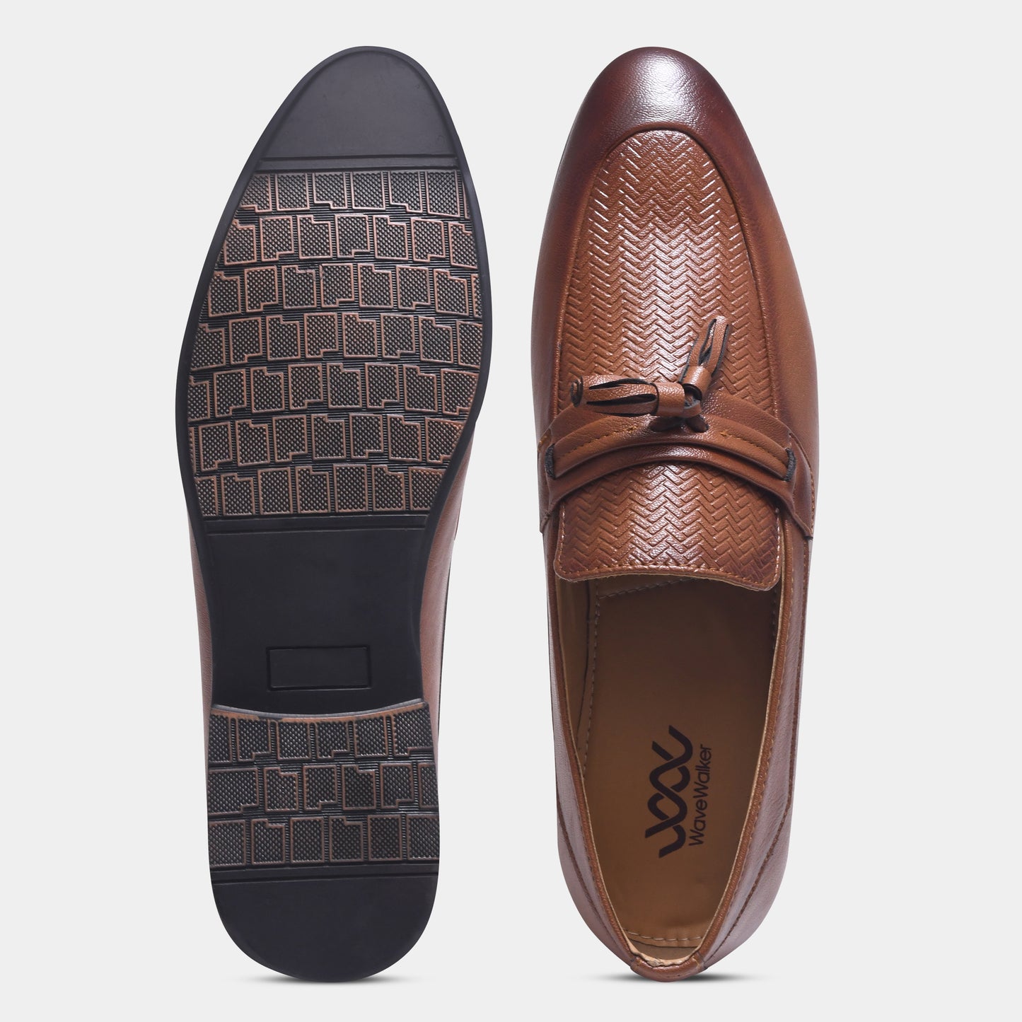 WAVEWALKER EASY Men Faux Leather Black Slip-On Loafers