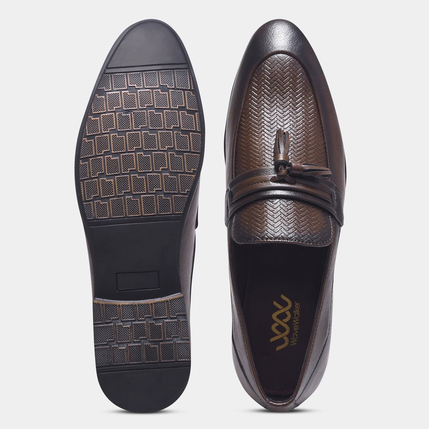 WAVEWALKER EASY Men Faux Leather Black Slip-On Loafers