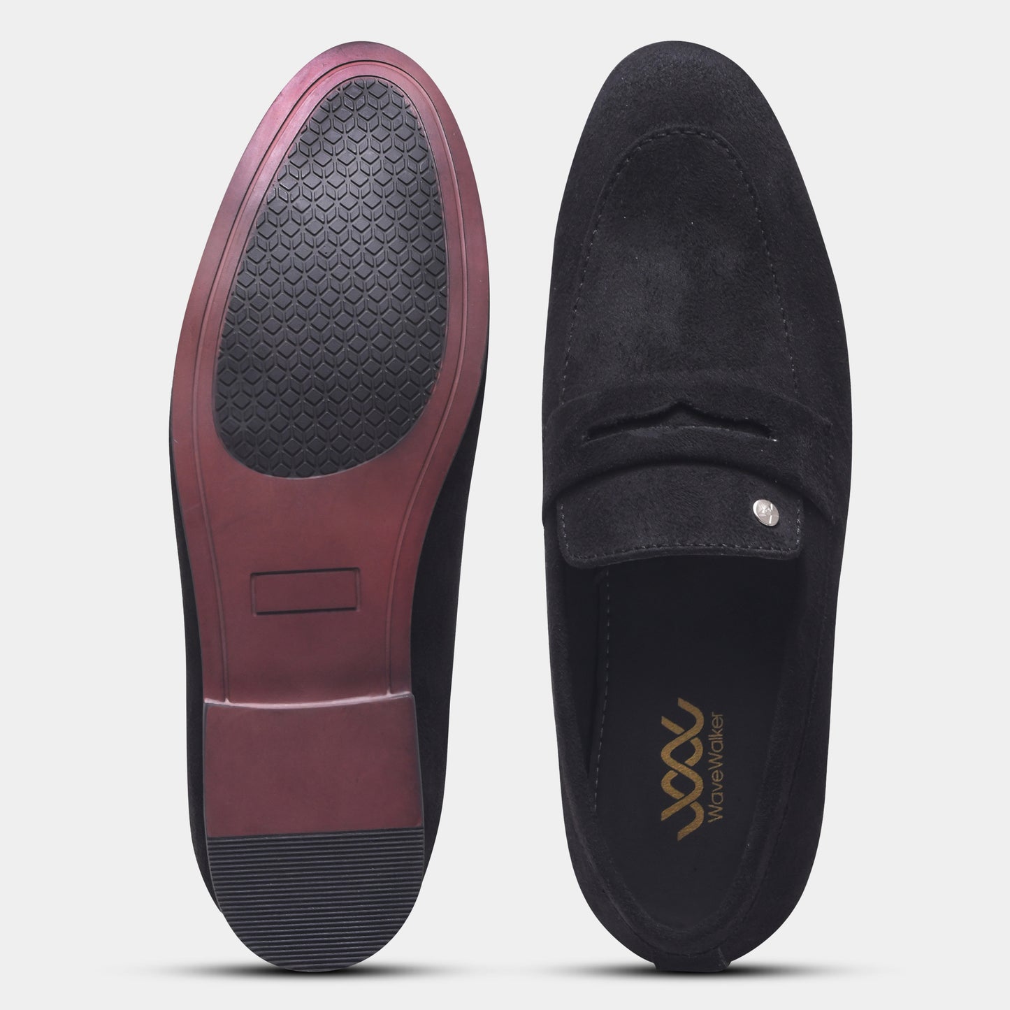 WAVEWALKER CHARGE Men Black Classic Suede Loafers