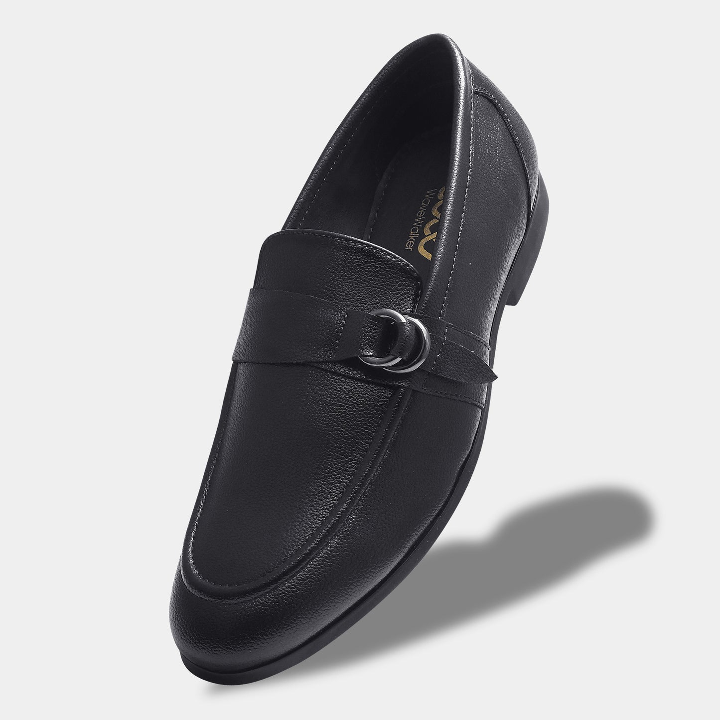 WAVEWALKER PUNCH Men Faux Leather Black Slip-On Loafers