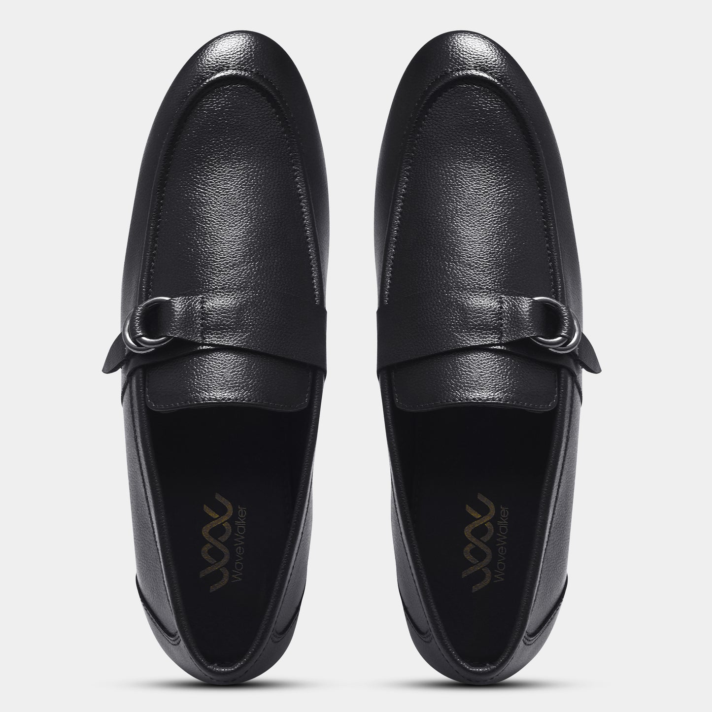 WAVEWALKER PUNCH Men Faux Leather Black Slip-On Loafers