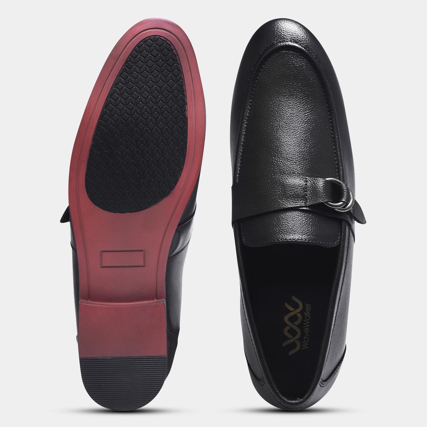 WAVEWALKER PUNCH Men Faux Leather Black Slip-On Loafers