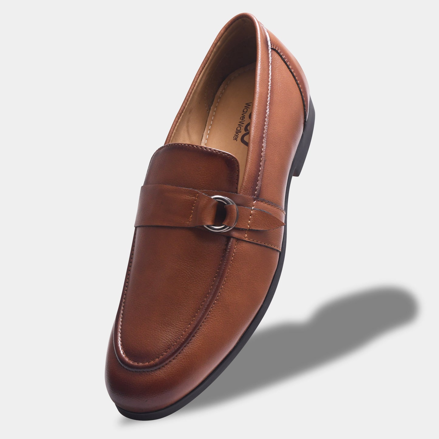 WAVEWALKER PUNCH Men Faux Leather Black Slip-On Loafers