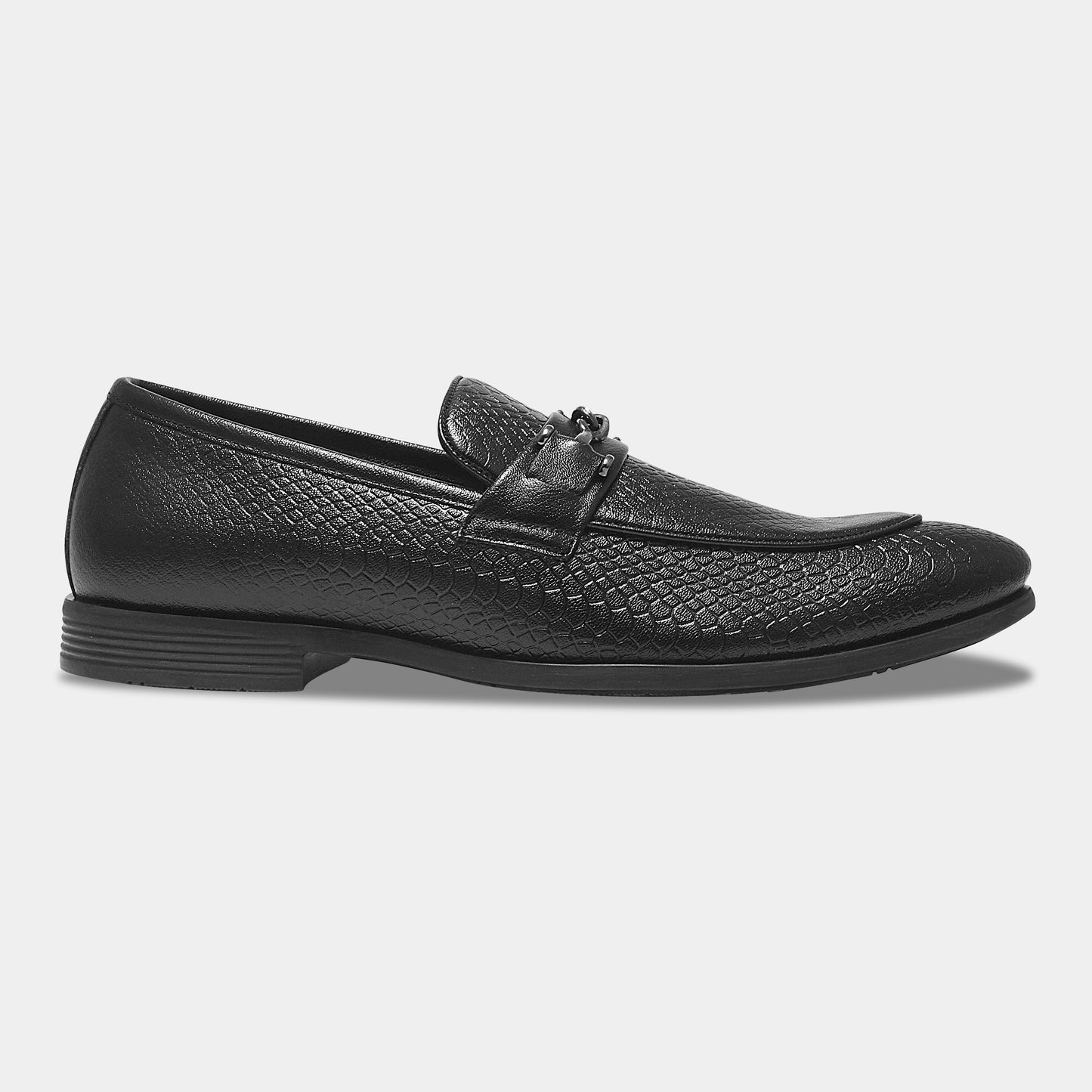 WAVEWALKER RELAX Men Faux Leather Black Slip-On Loafers