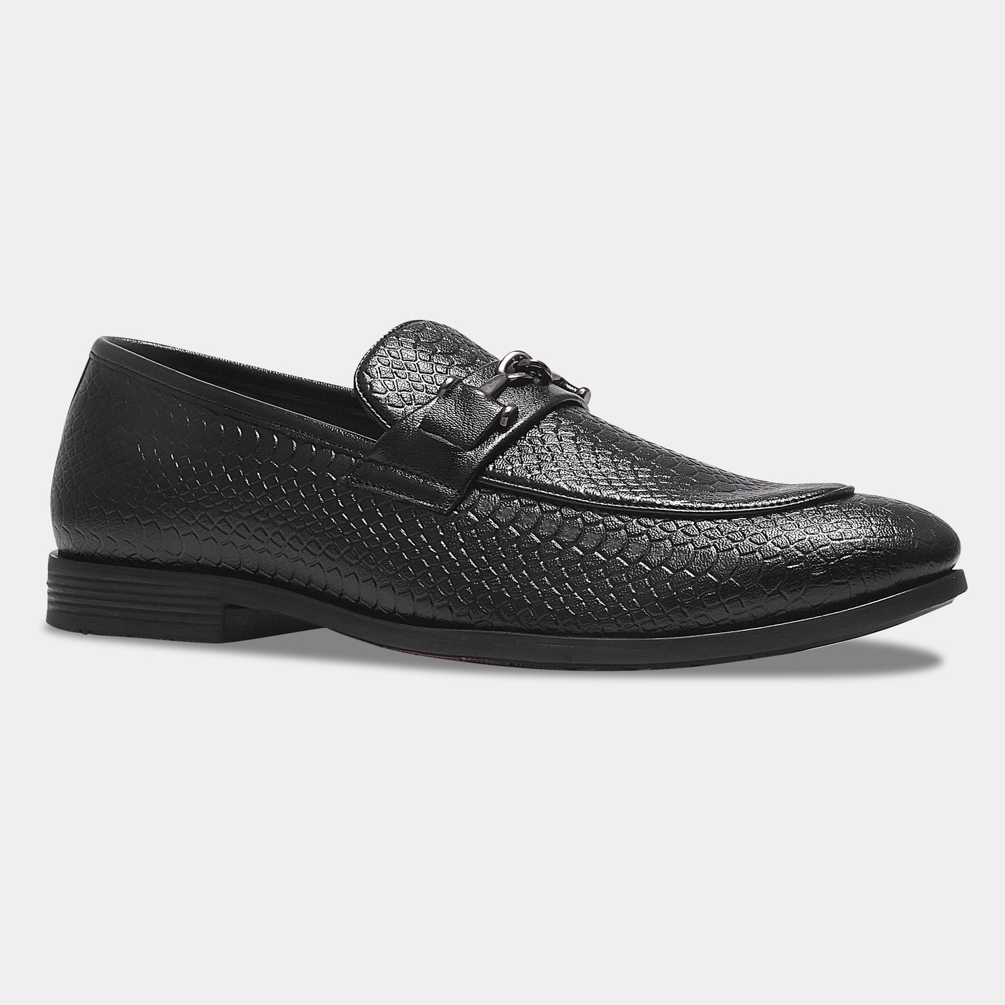 WAVEWALKER RELAX Men Faux Leather Black Slip-On Loafers