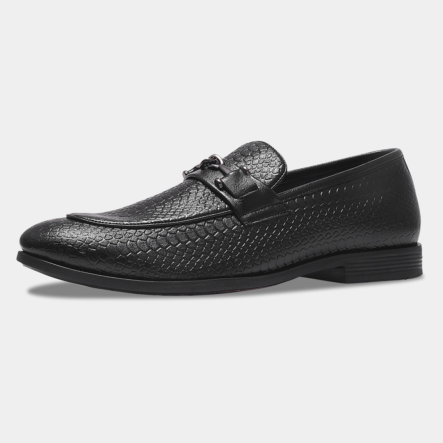 WAVEWALKER RELAX Men Faux Leather Black Slip-On Loafers