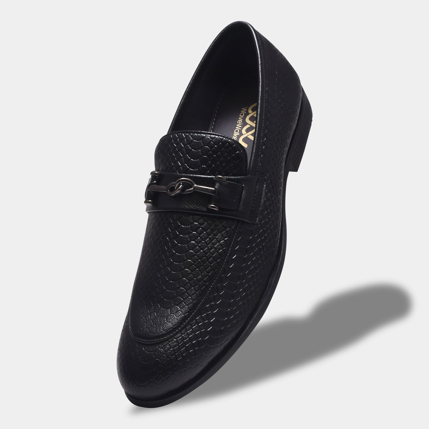 WAVEWALKER RELAX Men Faux Leather Black Slip-On Loafers