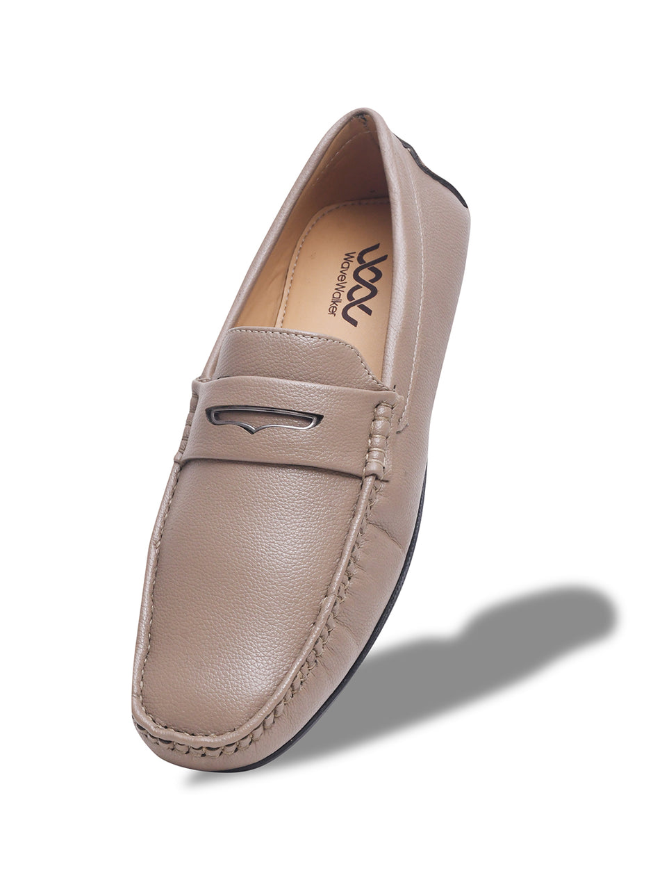 WAVEWALKER AERO Men Beige Faux Leather Slip-On Loafers