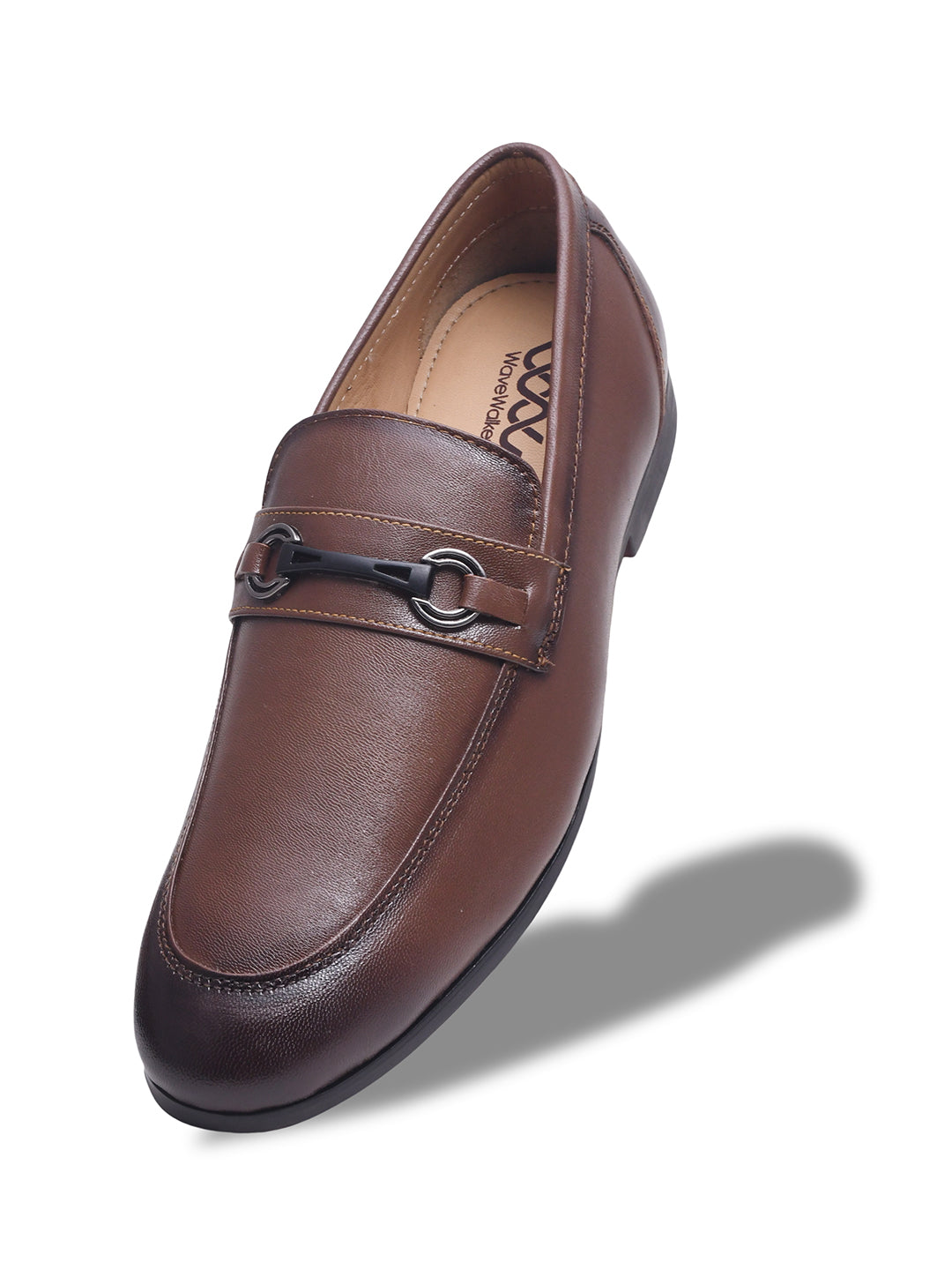 WAVEWALKER TINNY Men Black Leather Slip-On Loafers