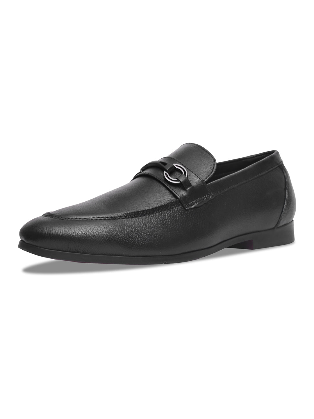 WAVEWALKER TINNY Men Black Leather Slip-On Loafers