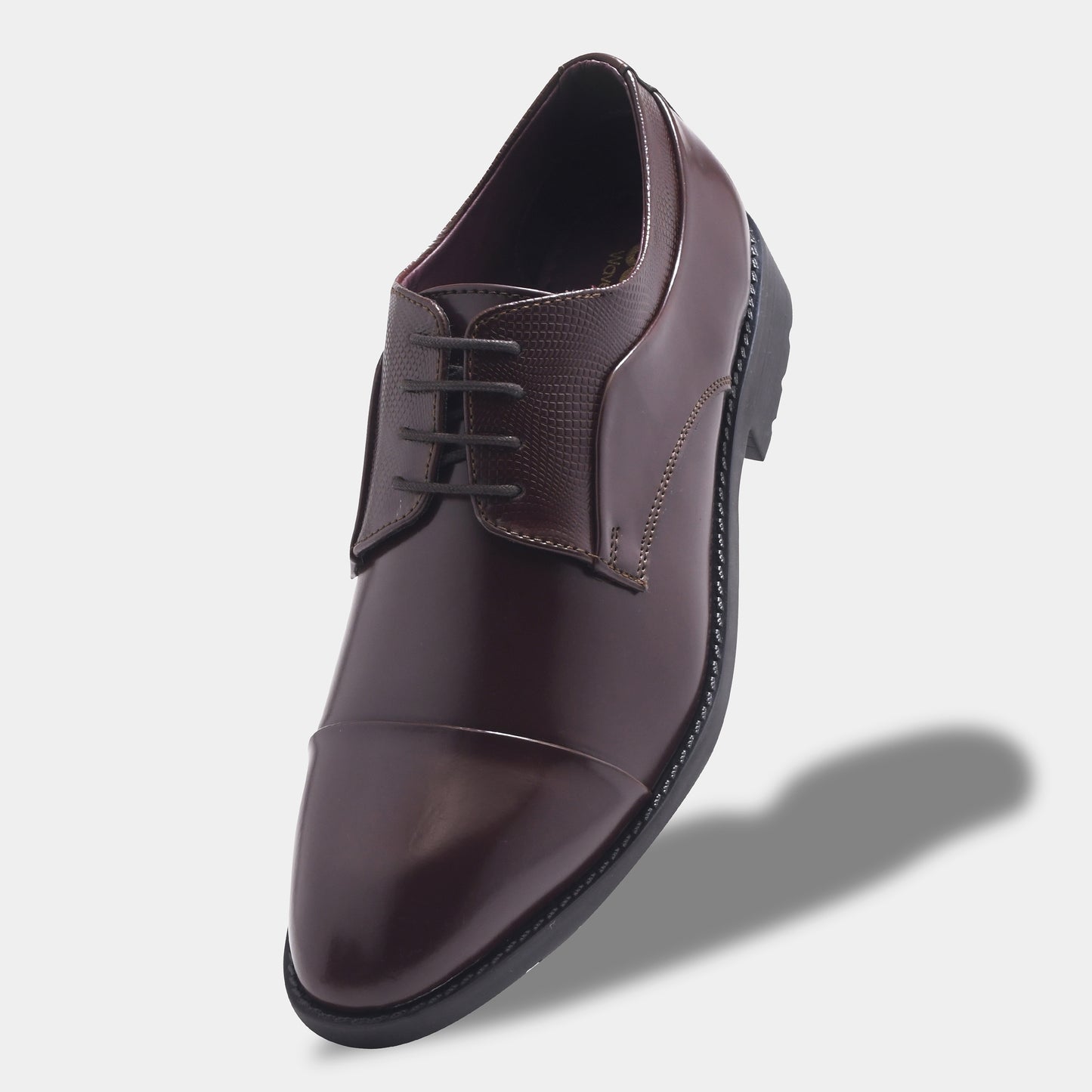 WAVEWALKER STYLE Men Faux Leather Black Oxford Lace-Ups Shoes