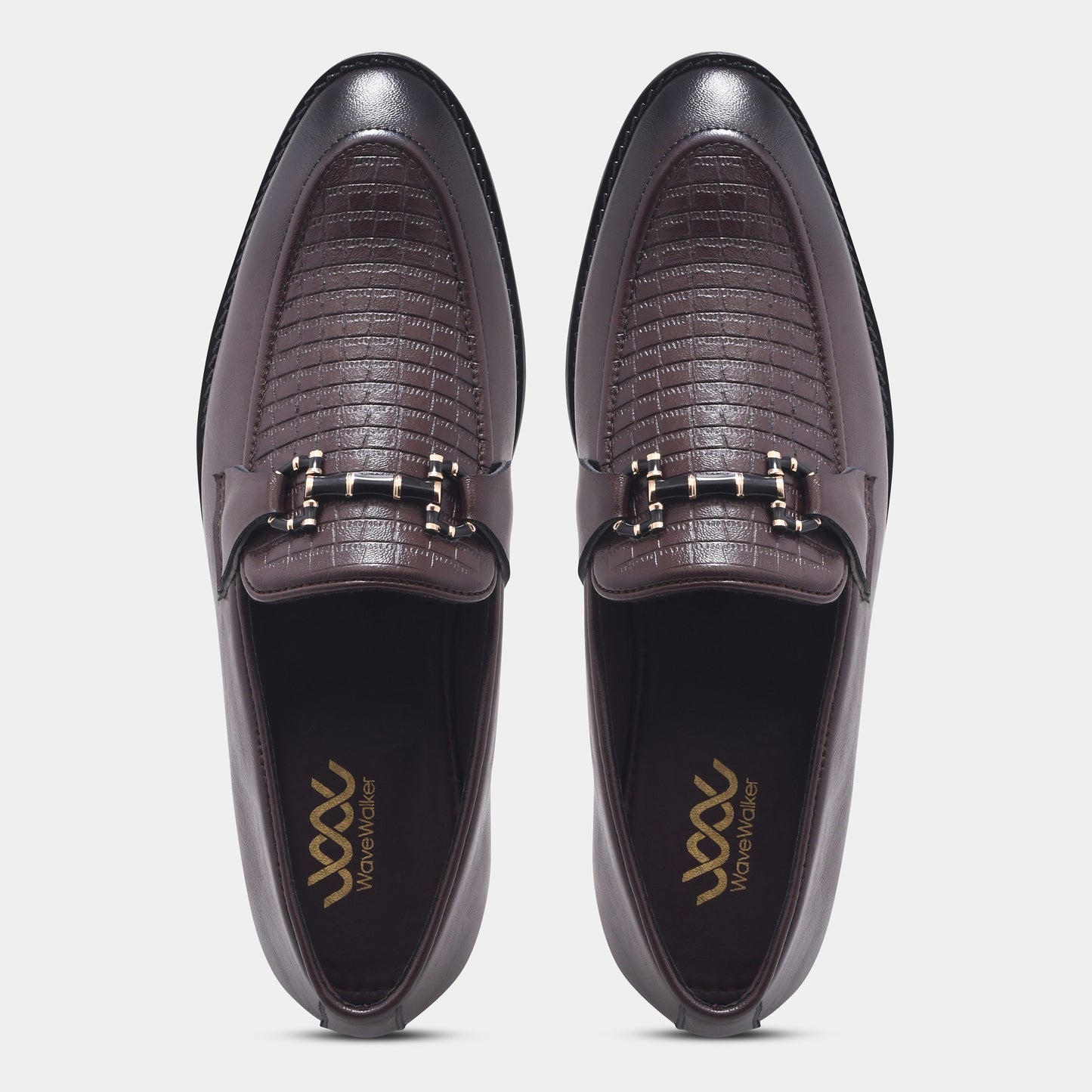 WAVEWALKER CROSS Men Faux Leather Black Slip-On Loafers