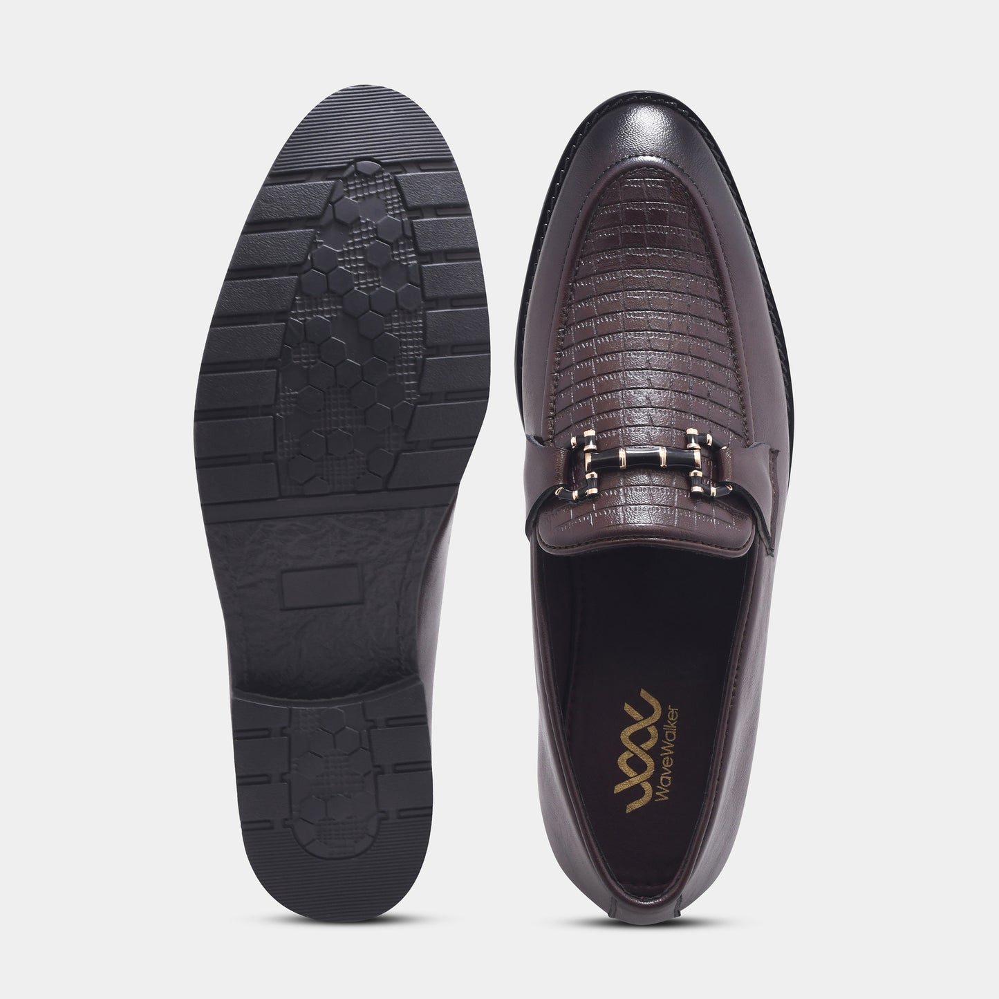 WAVEWALKER CROSS Men Faux Leather Black Slip-On Loafers