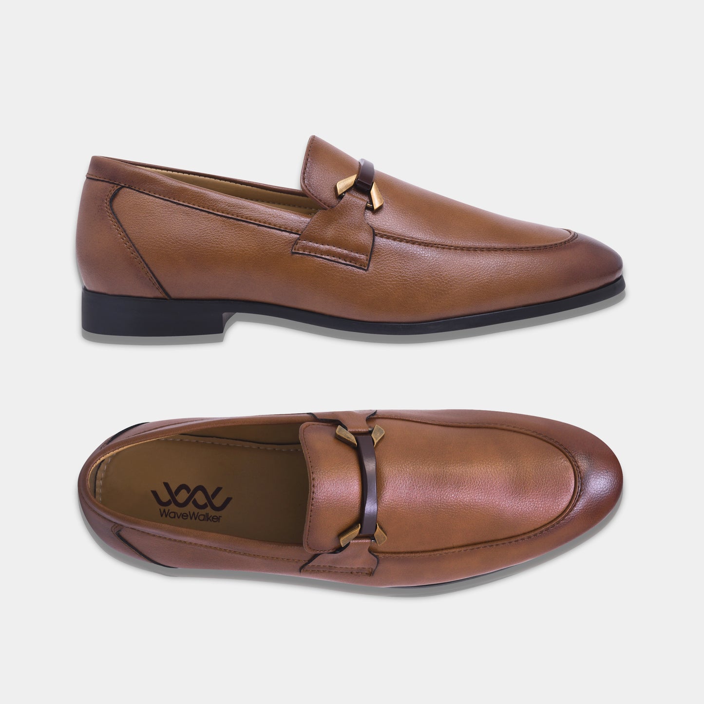 WAVEWALKER AMAZE Men Faux Leather Black Slip-On Loafers