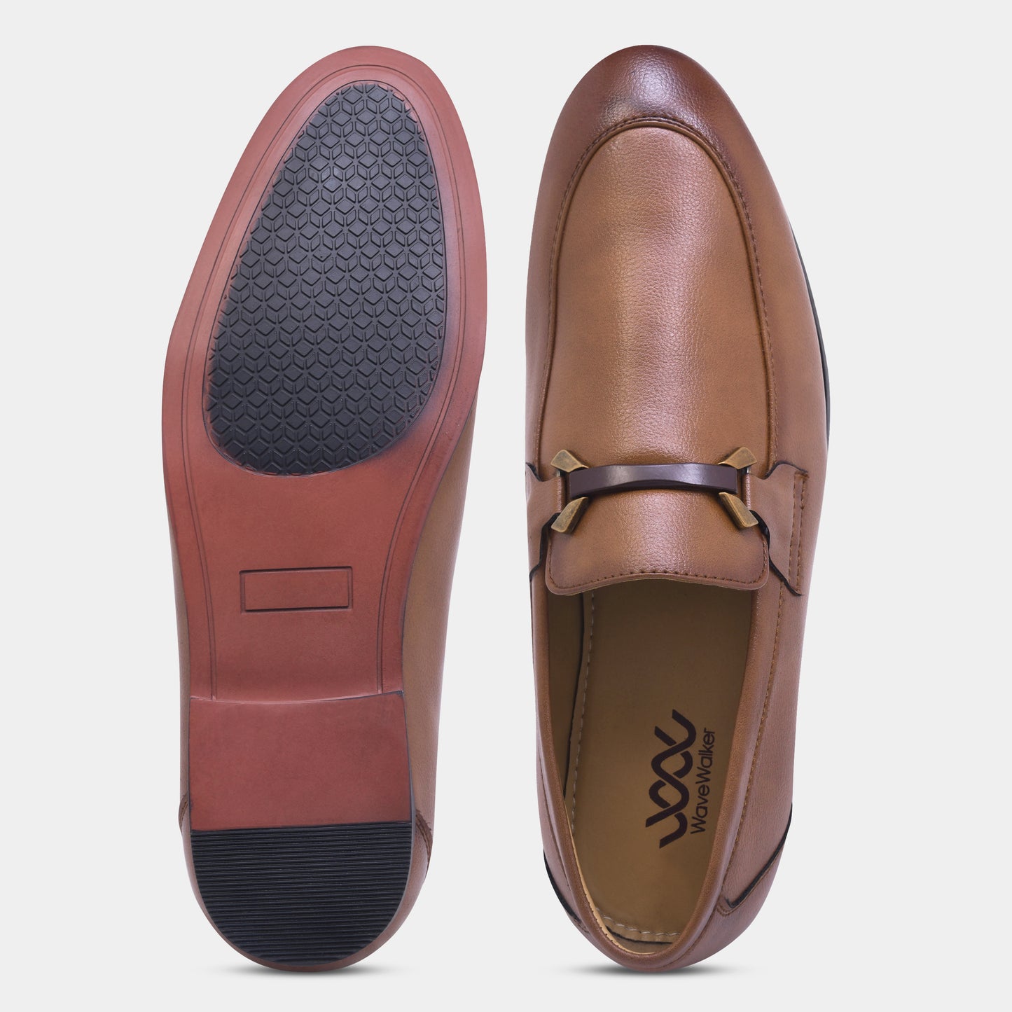 WAVEWALKER AMAZE Men Faux Leather Black Slip-On Loafers