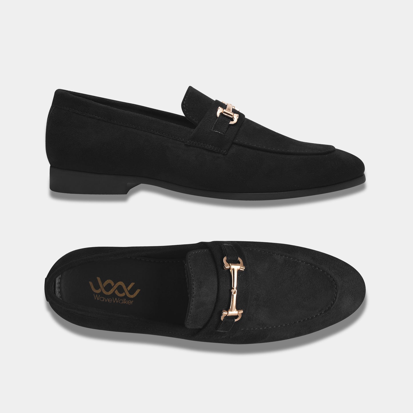 WAVEWALKER CRANE Men Black Classic Suede Loafers