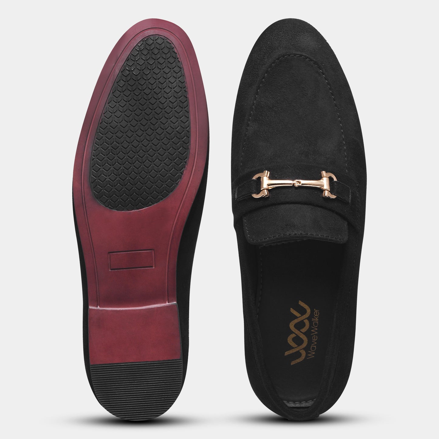 WAVEWALKER CRANE Men Black Classic Suede Loafers