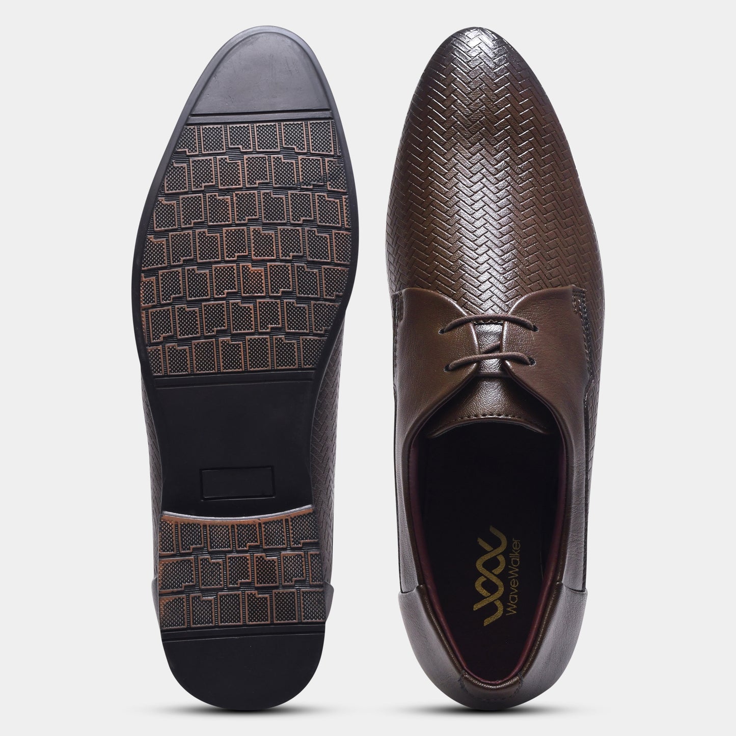 WAVEWALKER CREW Men Faux Leather Black Formal Lace-Ups Shoes