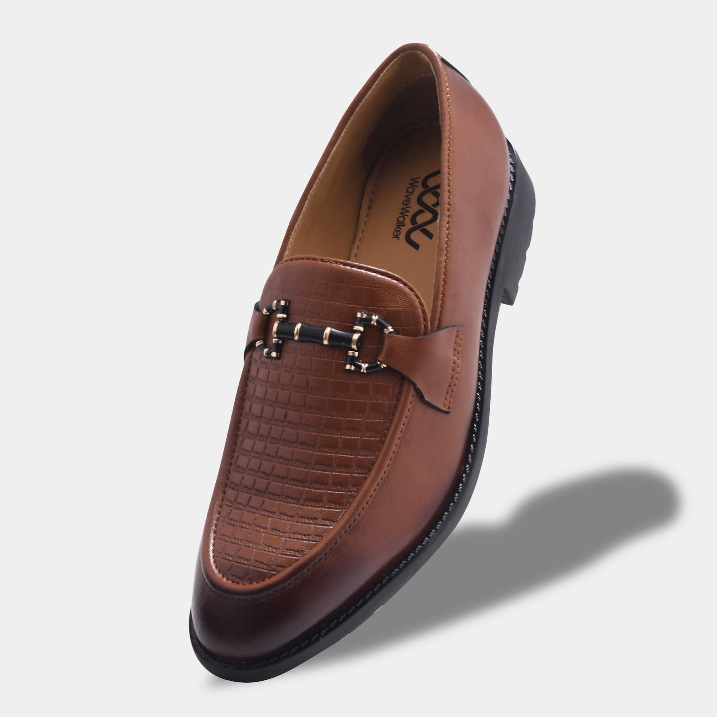 WAVEWALKER CROSS Men Faux Leather Black Slip-On Loafers