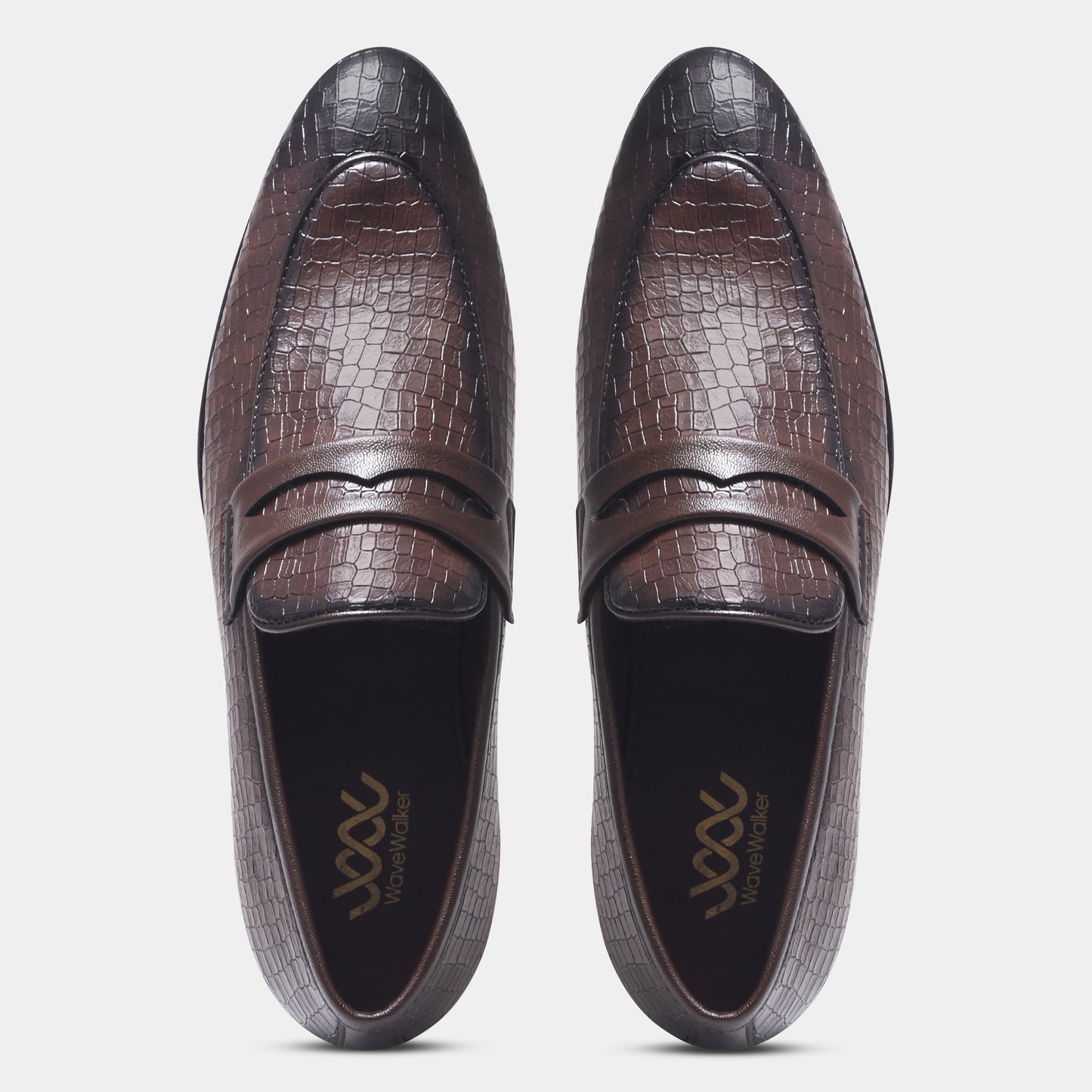 WAVEWALKER FLOW Men Faux Leather Black Slip-On Loafers