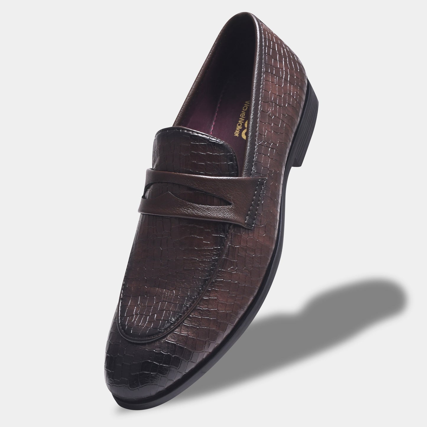 WAVEWALKER FLOW Men Faux Leather Black Slip-On Loafers