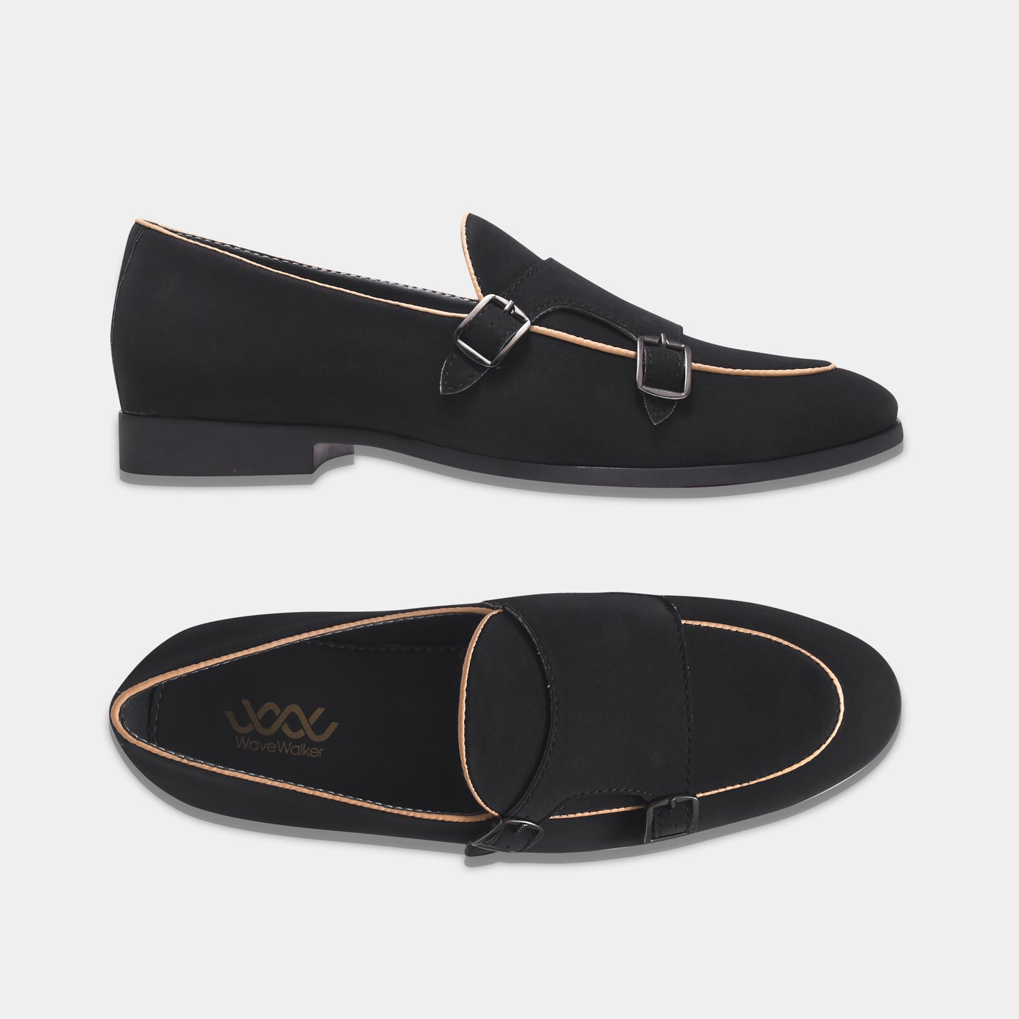 WAVEWALKER MARS Men Black Classic Suede Loafers